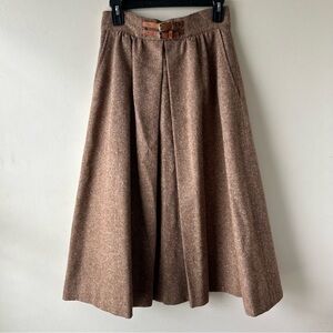 Vintage The Villager Wool Midi Skirt Brown 12
